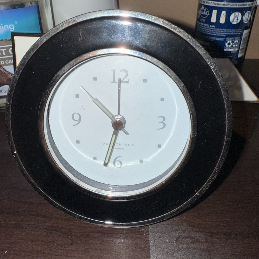 Addison Ross Sleek Black and Silver Wall Clock